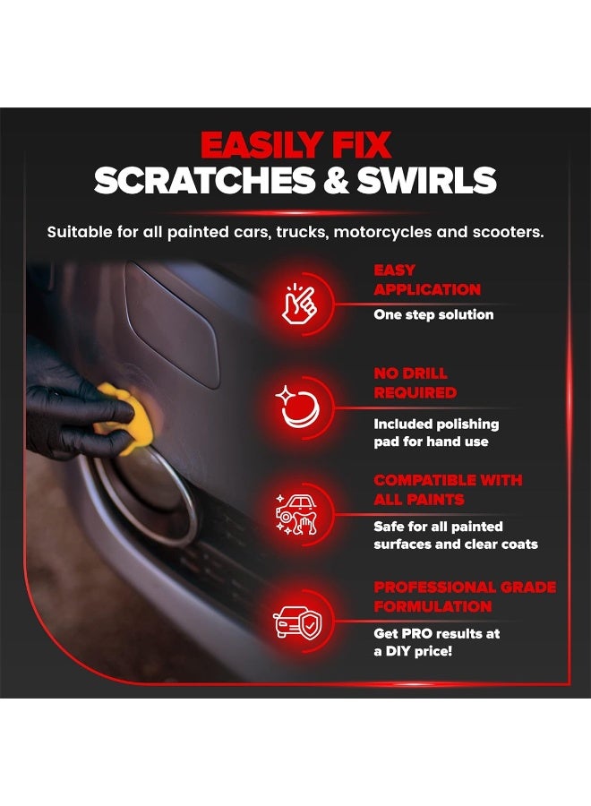 Sword Pro Scratch Remover for Cars (4 Pcs) - Professional Auto Paint Repair & Swirl Mark Remover Kit - Non-Abrasive Liquid Polish for Scuffs, Paint Transfer & Water Spots - Safe for All Painted Surfaces, Motorcycles & Trucks (300ml/Bottle) - Image 3